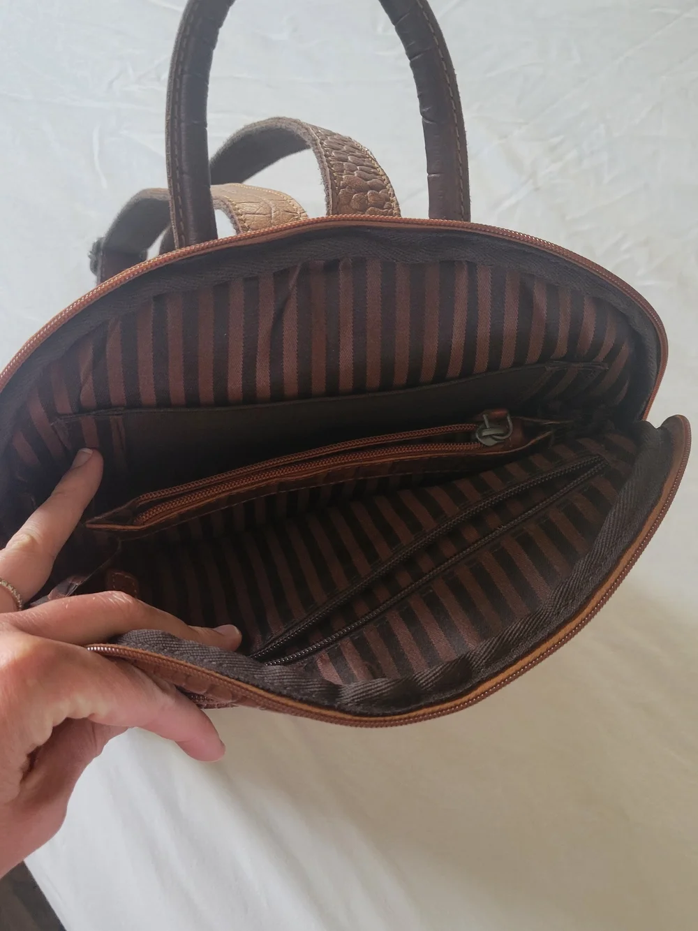Jack Georges-100% Genuine Leather Embossed Leather Backpack